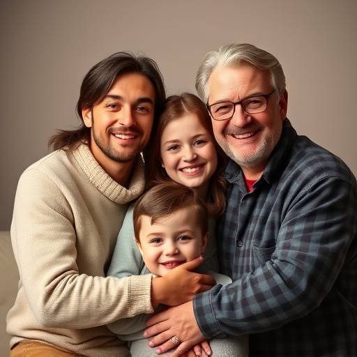 Exemples de photographie de studio - Portrait de famille souriante