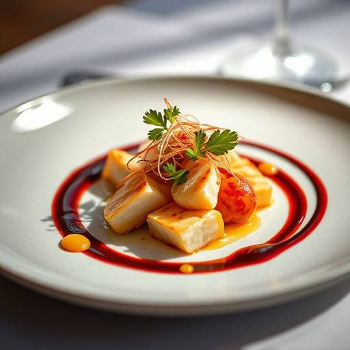 Photographie culinaire, un plat gastronomique présenté avec soin et appétit