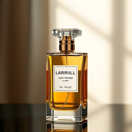 Photographie d'un produit cosmétique, un flacon de parfum mis en valeur par un éclairage sophistiqué