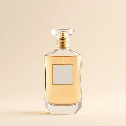 Photographie de produit, bouteille de parfum élégamment éclairée sur fond neutre