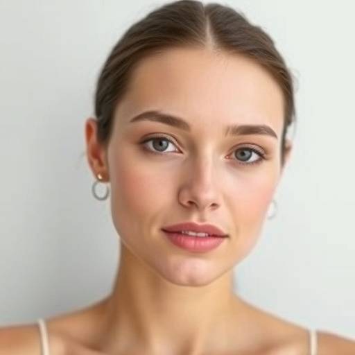 Portrait retouché avec une peau lisse et un teint uniforme